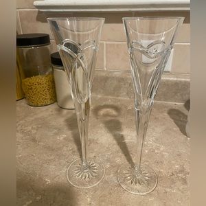 Waterford Champagne Flutes- Wishes, Love & Romance
